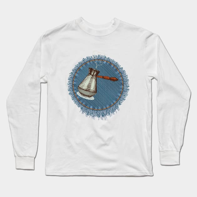 Patches Coffee Machine Style Vintage Since Established Long Sleeve T-Shirt by Flowering Away